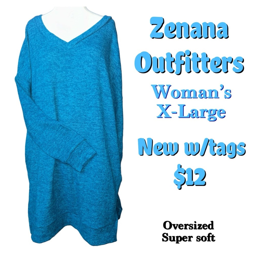 Zenana Outfitters Teal Knit Pullover